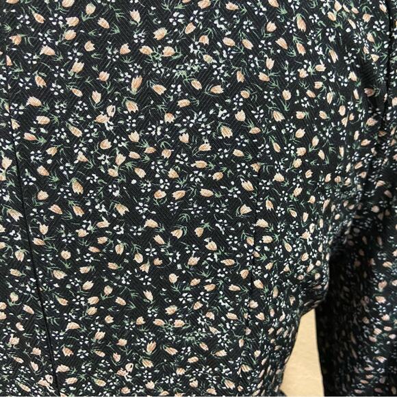 NWOT Lulus Admire You Black Floral Print Ruffled Long Sleeve Mini Dress - Picture 10 of 13